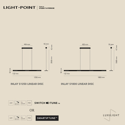 dimension inlay S Linear Disc Light Point design by studio F.A Porsche Luxilight