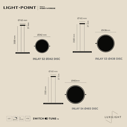 dimension inlay S Linear Disc Light Point design by studio F.A Porsche luxilight